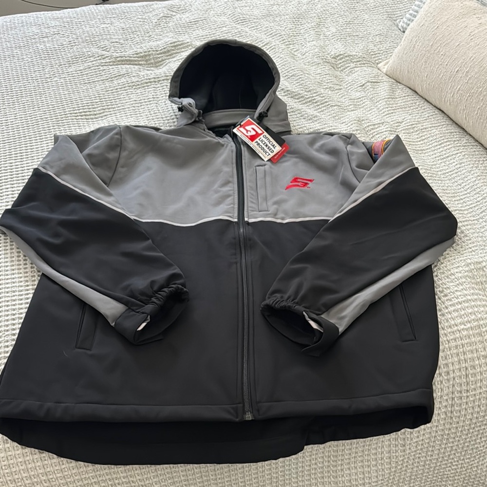 Stylish Black and Gray Raincoat